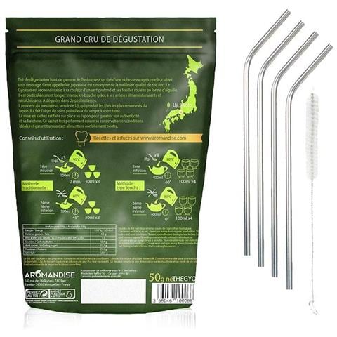 Tè Verde Gyokuro 50 G + 4 Cannucce In Acciaio Inossidabile - Foto 1