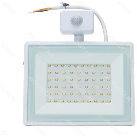 Faro Led Slim Bianco 50w Con Sensore Movimento 4500 Lumen 6400k Luce Fredda -in Alluminio- Ip65 L211*w245*h56mm - Foto 1