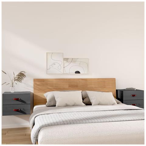 Comodini A Muro 2 Pz Grigio 50x36x40 Cm - Foto 7