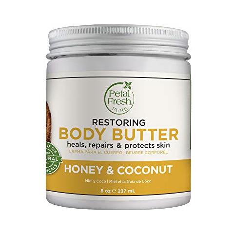 Pure Burro Corpo Rigenerante Al Miele E Cocco, Olio Di Cocco Biologico, Olio Di Argan, Burro Di Karita, Idratazione Intensa, Per Tutti I Tipi Di Pelle, Oli Essenziali Naturali, Vegetariano E Cruelty Free, 8 Oz - Foto 1