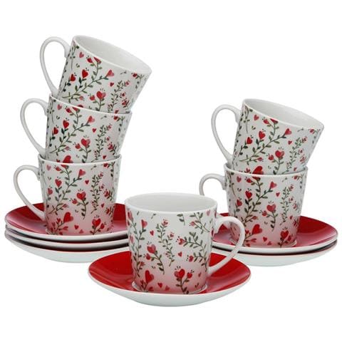 Set Di Tazze Da Caffè Cuori 6 Unità Porcellana - Foto 1