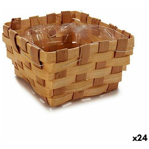 Vaso Quadrato Marrone Canna 18 X 9,5 X 18 Cm (24 Unità) - Foto 1