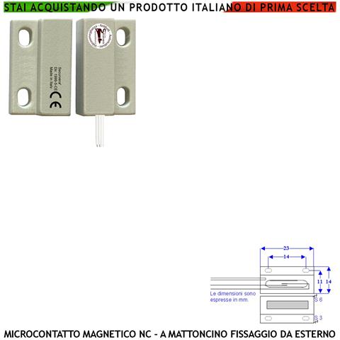 Micro Contatto Magnetico Nc Bianco 1 Pezzo Allarme Per Infissi Tensione Max 100 V Corrente 1 Ah Reed In Ampolla Di Vet - Foto 1