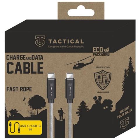 Cavo Dati E Ricarica Usb-c To Usb-c 100w Rope In Kevlar 1m Grey Per Smartphone - Foto 2