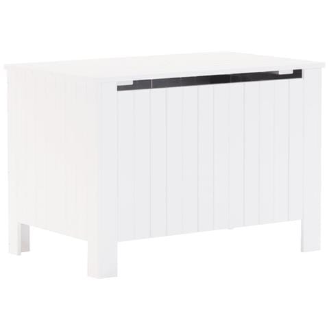 Contenitore Con Coperchio Rana Bianco 80x49x54 Cm Massello Pino - Foto 2