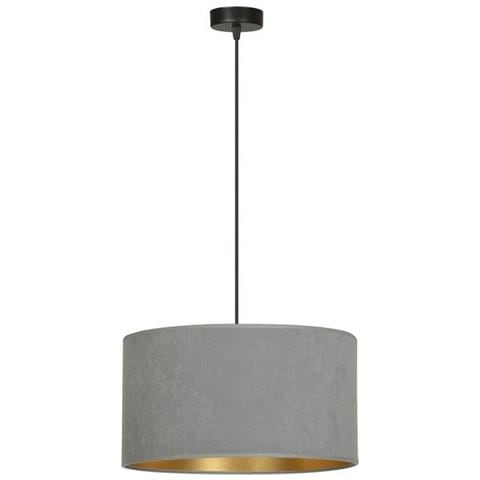 Lampada A Sospensione Hilde - Nero, Grigio - Acciaio Verniciato A Polvere, Tessuto - 35x100x35 Cm - Foto 1