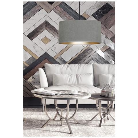 Lampada A Sospensione Hilde - Nero, Grigio - Acciaio Verniciato A Polvere, Tessuto - 35x100x35 Cm - Foto 8