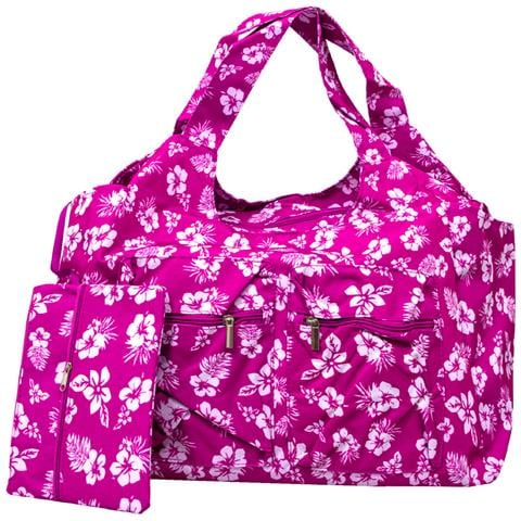 Borsa Mare Spiaggia Piscina Borsone Grande Tasca Portaoggetti Mod Malibu Borsa Fucsia - Foto 1
