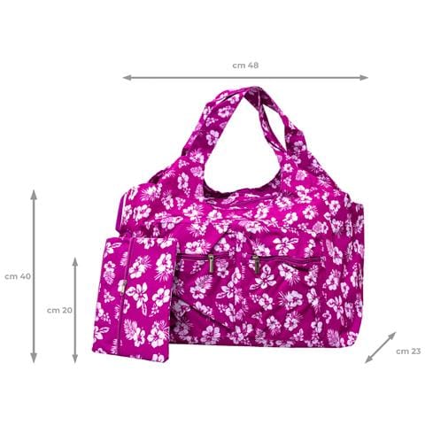 Borsa Mare Spiaggia Piscina Borsone Grande Tasca Portaoggetti Mod Malibu Borsa Fucsia - Foto 5