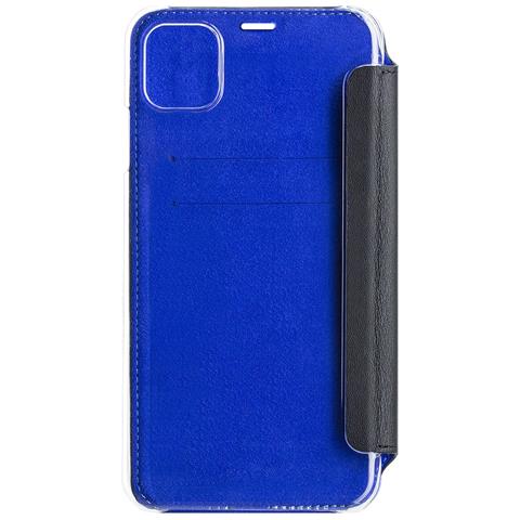Custodia Per Iphone 11 Pro Max Pelle Retro Trasparente E Portacarte, Nero - Foto 2
