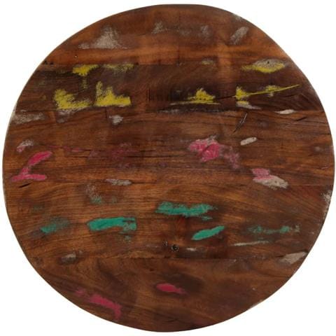 Piano Per Tavolo 50x3,8 Cm Rotondo Legno Massello Di Recupero - Foto 1