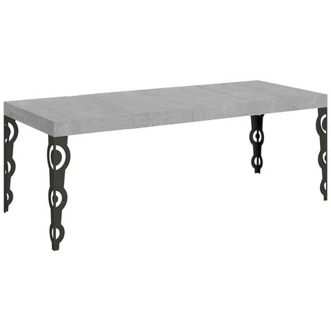 Tavolo Allungabile 90x160/264 Cm Karamay Premium Cemento Telaio Antracite - Foto 1
