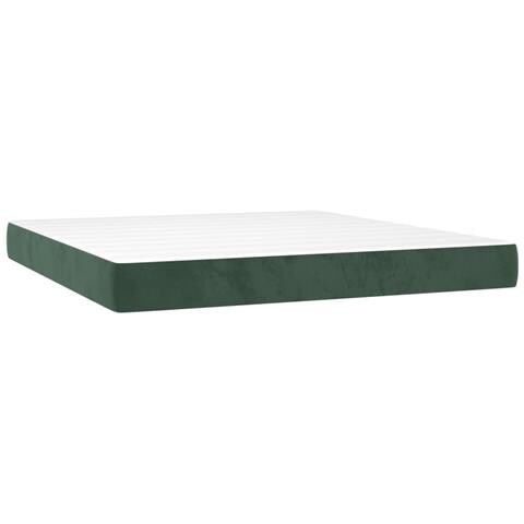 Materasso A Molle Verde Scuro 160x220x20 Cm In Velluto - Foto 2