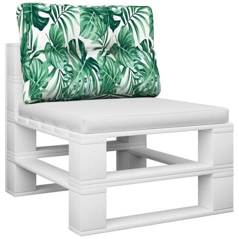 Cuscino Per Pallet Con Motivo A Foglie 50x40x12 Cm In Tessuto - Foto 3