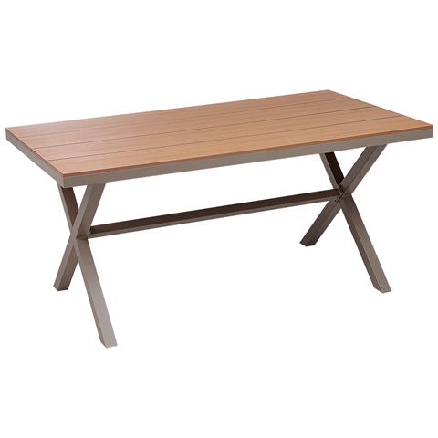 Tavolo Da Pranzo Da Giardino Tiano 160 Cm 90 Cm Metallo Tortora - Foto 2
