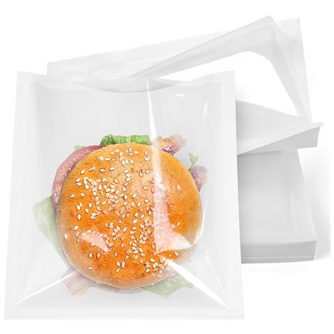 Set Di 100 Bustine Da Forno In Carta Kraft Bianca 18 X 19 Cm - Pratiche E Versatili - Foto 1