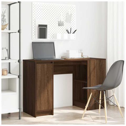 Scrivania Rovere Marrone 120x42x76 cm in Legno Multistrato - Foto 1