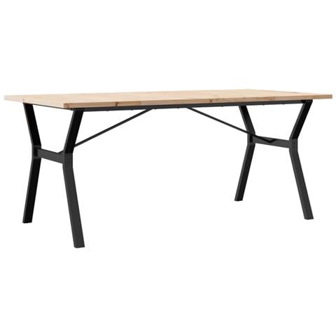 Tavolo Da Pranzo Telaio A Y 180x90x75,5 Cm Legno Pino E Acciaio - Foto 2