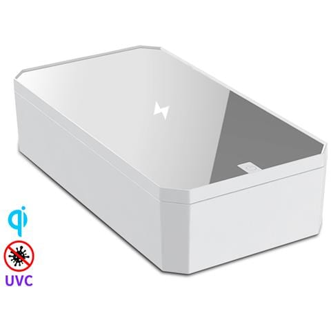 Sterilizzatore Uv Led Con Caricatore Wireless E Specchio Per Trucco 10x18x4 Cm. Colore Bianco - Foto 1