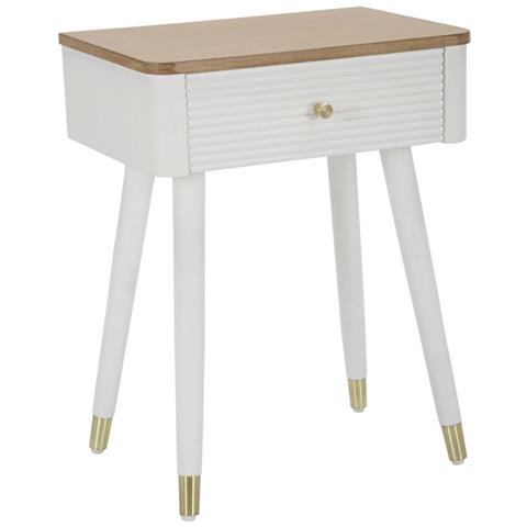 Comodino Mf11 - Bianco - Legno - 45x32x62 Cm - Foto 1