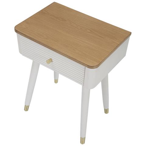 Comodino Mf11 - Bianco - Legno - 45x32x62 Cm - Foto 2