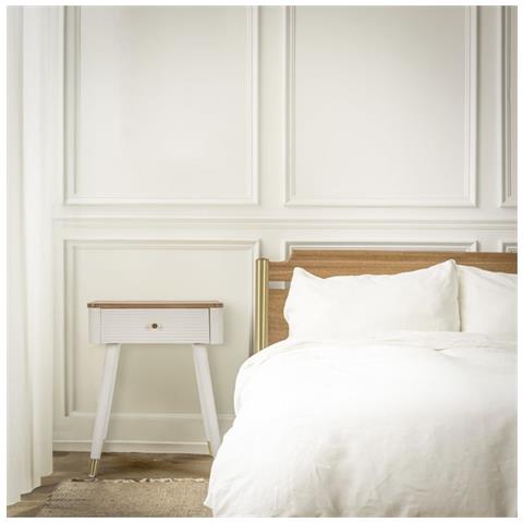 Comodino Mf11 - Bianco - Legno - 45x32x62 Cm - Foto 8