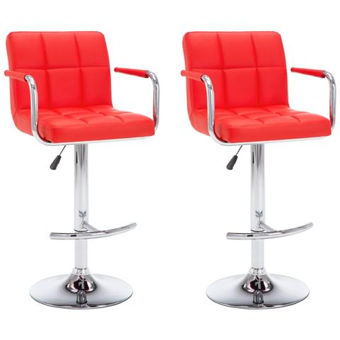 Lusso Casadino - Sgabelli Da Bar 2 Pz Rossi In Similpelle - Foto 1