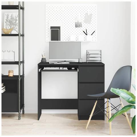 Lusso Casadino -  Scrivania Nera 90x45x76 Cm In Legno Multistrato - Foto 2