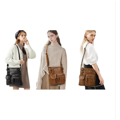 Elegante Borsa A Tracolla In Pelle Pu Black - Foto 2