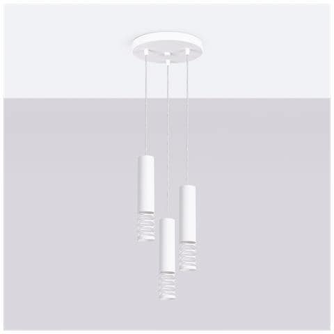 Lampada A Sospensione Lami 3p Bianco Sl. 1689 - Moderno Lampada A Sospensione Bianco 125x25x25 Cm - Foto 2