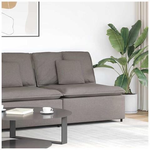 Modulo Centrale Divano Modulare con Cuscini Tortora 100 cm - Foto 2