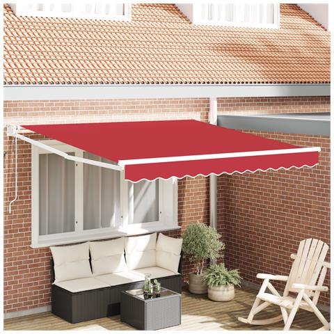 Tenda Retrattile Automatica Rossa 300x250 cm, Tessuto di ricambio per tenda per telaio 3x2.5 m Rosso - Foto 2