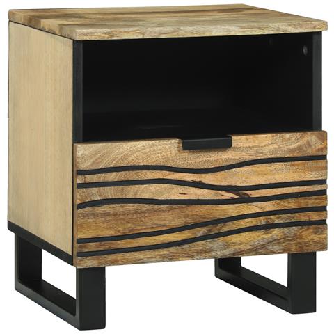 Mobiletti da notte 2 pz 40x33x46 cm Legno massello di mango - Foto 2
