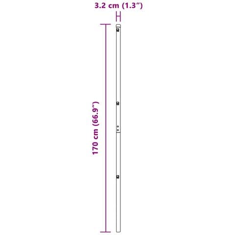 Pali per recinzione 52 pz Ø32 mm 170 cm Acciaio zincato - Foto 8