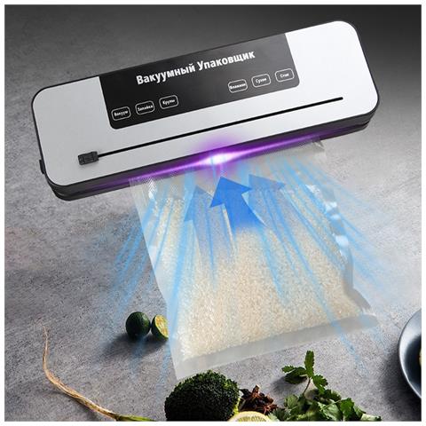 Sigillatrice Sottovuoto Con Taglierina E 100 Sacchetti (20x25cm) - Grigio, Preservazione Automatica Degli Alimenti - Foto 2