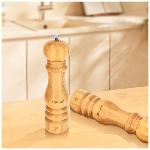 Lotto Di 2 Macinacaffè Compatibili Macina Sale /pepe In Ceramica Regolabile, Marrone / Beige - Foto 2