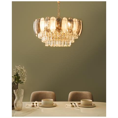 Lampadario Canagua Vetro Ottone - Foto 1