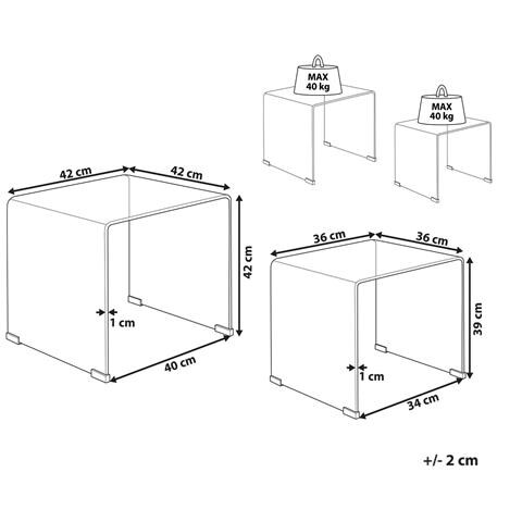Set Di 2 Tavolini Kendall Vetro Temperato Marrone - Foto 8