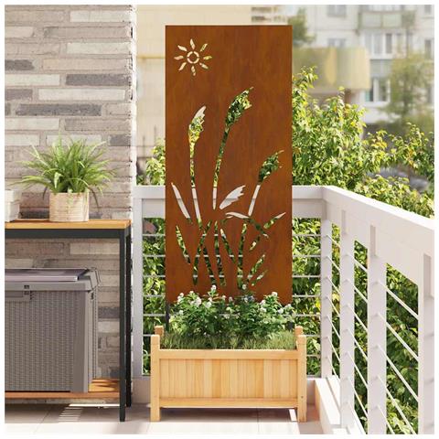 Schermo per privacy in giardino Traforo Ruggine 50 x 140 cm - Foto 2