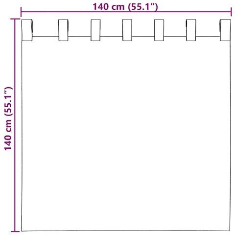 Tende in Voile con Passanti 2 pz Marrone Chiaro 140x140 cm - Foto 8