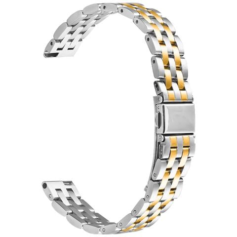 Elegante Cinturino In Acciaio Inossidabile A Cinque Perle Compatibile Con Garmin Lily 2 Silver+gold - Foto 1