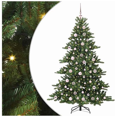 Albero di Natale Artificiale con Rami Pieghevoli Verde 180 cm - Foto 1