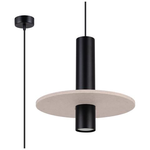 Lampada A Sospensione Pelta 1 Nero /beige Sl. 1882 - Moderno Lampada A Sospensione Beige /nero 126x30x30 Cm - Foto 1