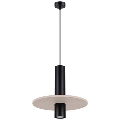 Lampada A Sospensione Pelta 1 Nero /beige Sl. 1882 - Moderno Lampada A Sospensione Beige /nero 126x30x30 Cm - Foto 2