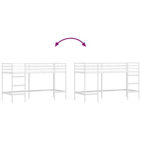 Struttura del letto loft per bambini Bianco 75 x 190 cm Acciaio - Foto 9