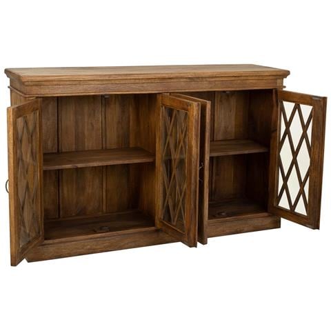 Credenza In Legno E Vetro Marrone 170x40x100 - Foto 2