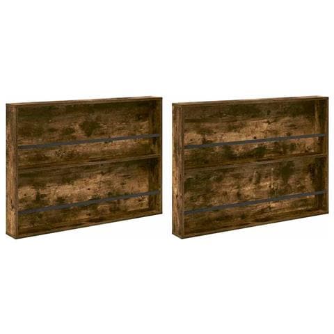 Scaffale per riviste 2 pcs Rovere fumé 100 x 12 x 70 cm - Foto 1