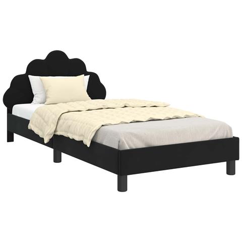 Struttura letto bambini con testata Nero 80 x 200 cm Velluto - Foto 1