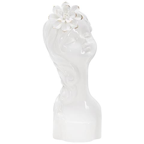 Vaso Young Lady In Porcellana Bianca Con Dettagli Oro - Foto 1