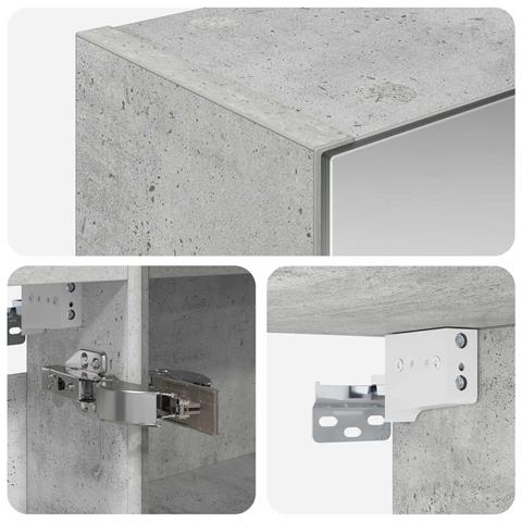 Mobiletto per specchio da bagno con lo scaffale Grigio cemento - Foto 9